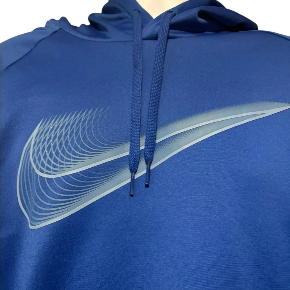 Nike DriFit Pullover Swoosh Logo Hoodie Blue XXL